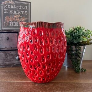 New Large 13” Ceramic Strawberry Crock